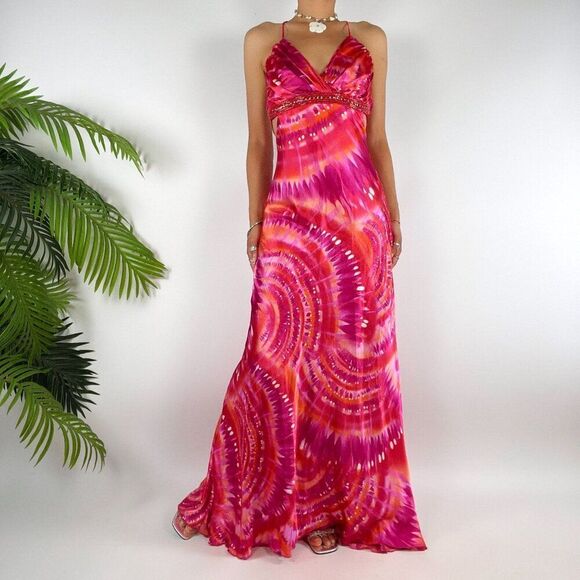 Vintage Y2K Multicolor Fairycore Mermaid Prom Formal Gown Maxi Dress / Size 1 - Picture 1 of 10